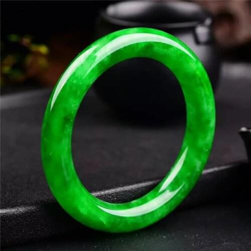 Natural genuine jadeite bangle womens real jade bracelet jade gift genuine jade green jade bangle inner diameter 54-68