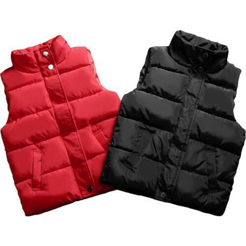 2019 Children Vests Girls Outerwear&Coats Solid Color Autumn Winter Sleeveless Waistcoats Jacket Casual Kids Vest Boys DQ602