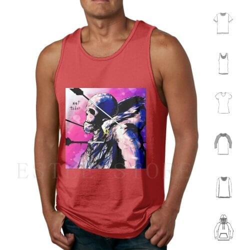 Still Alive Tank Tops Vest Cotton Arrows Skull Colorful Death Undead Grim Reaper