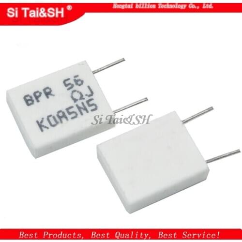 10pcs BPR56 5W 0.001 0.1 0.15 0.22 0.25 0.33 0.5 ohm Non-inductive Ceramic Cement Resistor 0.1R 0.15R 0.22R 0.25R 0.33R 0.5R