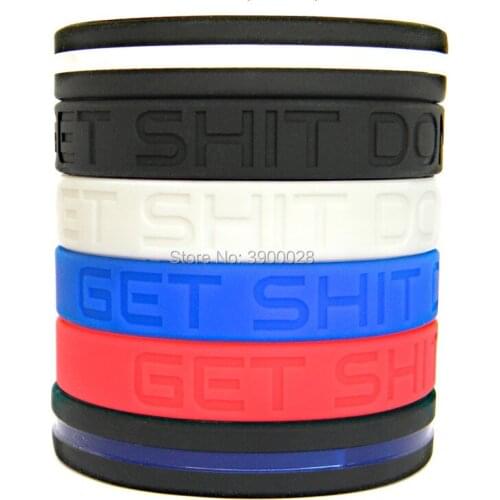 300pcs get shit done thin blue line silicone wristband Personalized Rubber bracelets Sports Gifts shipping by DHL A