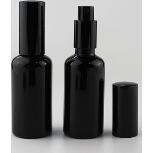 50ml Black Glass Bottles Perfume Mist Sprayer Pump Glass Spray Bottle Container