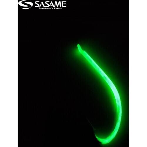 50pcs Japan SASAME Glow Fishing Hooks Saltwater Fishhook Barbed Long Shank Fish Hook Luminous Fishing Accessories Feeder Fishing