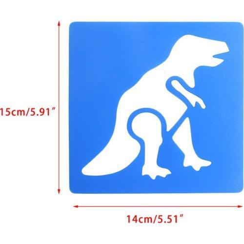 6Pcs Plastic Dinosaur Picture Drawing Template Stencils Rulers Painting Kids DIY Y4UD