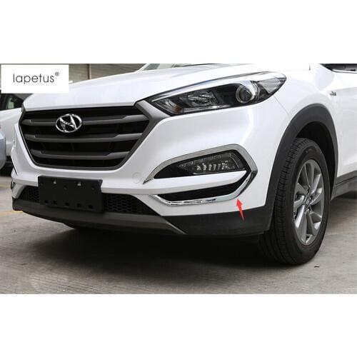 Lapetus Accessories For Hyundai Tucson 2016 2017 2018 ABS Front Face Head Fog Lamp Lights Molding Cover Kit Trim 2 Piece / Set