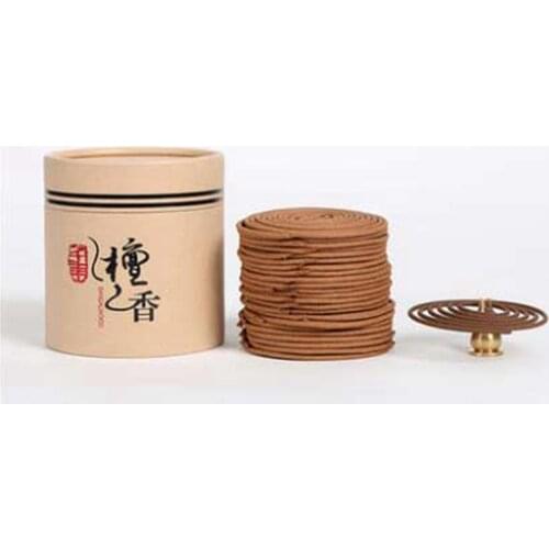 Sandalwood Incense Coil with pure copper gourd incense holder burner home decor 2 boxes/lot