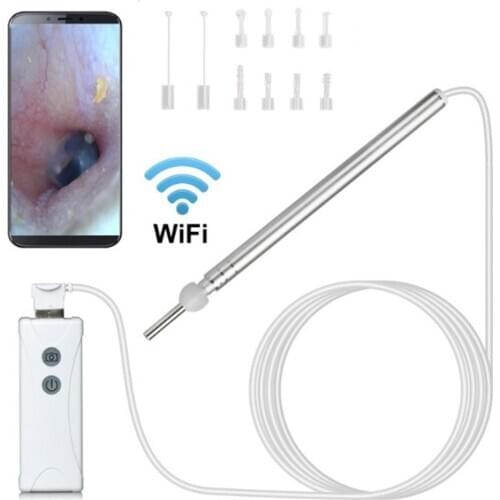 2MP 1080p 3.9MM Wireless WIFI Earpick Endoscope 3in1 USB Otoscope HD Earscope Cleaner Ear Camera
