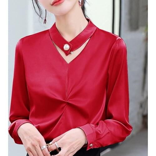 Blusas Mujer De Moda 2021 V-neck Chiffon Blouse Shirt Tops Women Clothes Long Sleeve Blouse Women Womens Tops And Blouses C891