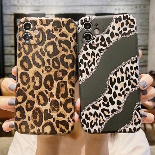 Leopard Fur Print Painting Case For Apple iPhone 12 11 Pro XR XS X Max 7 8 6S 6 Plus 5S 5 SE 2020 Soft Silicone Thin Cover Case