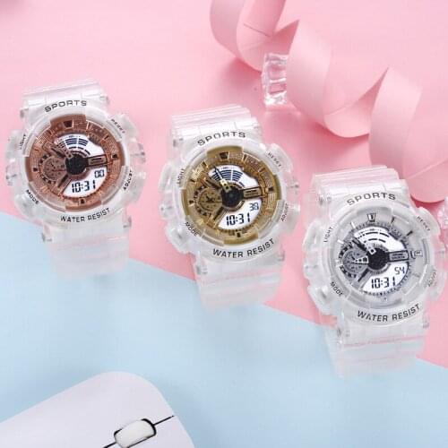 UTHAI CE46 Dual Movement Electronic Watch Simple Temperament Ins Style Transparent Watch Suitable For Students Boys And Girls