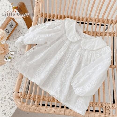 Newborn Baby Girl Princess Lace Doll Collar Infant Toddler Child Cotton Long Sleeve Girl Top Spring Autumn Summer Baby Clothes