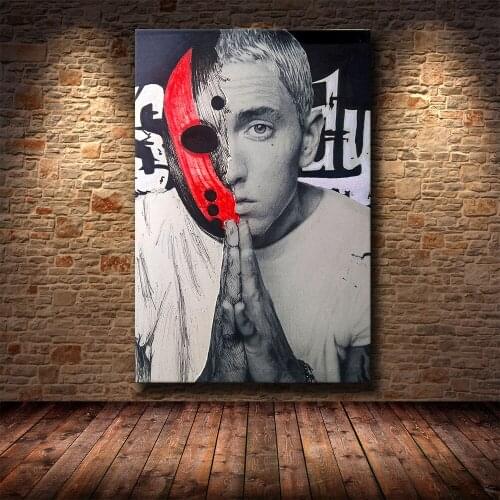 Canvas Painting Eminem Hip Hop Rap God Super Rapper Singer Music Star Posters And Prints Wall Art Picture Abstract Home Decor