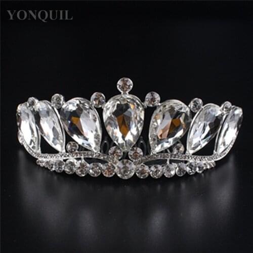 HOT Elegant Sparkly Crystal Rhinestone Crown Tiara Wedding Prom Brides Headband Gril Birthday Hair Accessories 3Pcs/Lot MYQC006