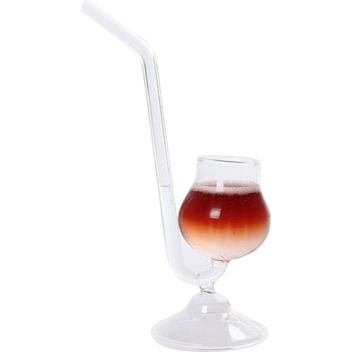 100ml Creative Crystal glass pipe cup Squirrel Cup juice cup drink wine glass with straw cup cocktail cup