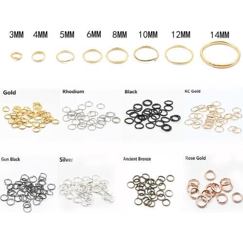 200pcs/lot 4-16 mm Metal Jump Rings Gold Silver Color Link Split Rings Connectors For Jewelry Making Finding Diy Accessories