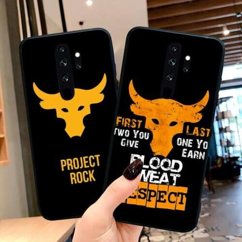 UA PROJECT ROCK Phone Case for Redmi Note 9 8 8T 8A 7 6 6A Go Pro Max Redmi 9 K20 K30 Pro