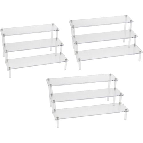 Multi-use Acrylic Rack Doll Car Desktop Storage Ladder Display Stand Shelf
