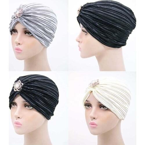 Muslim Diamond Turban Cap Beanie Hats for Women Solid Inner Hijabs Bonnet Arab Wrap Head Hijab Underscarf Caps Islamic Turbantes