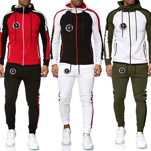 Mustang Mens honda 2 Pieces Sets Tracksuit Hooded College Sweatshirt+pants Pullover Hoodie Sportwear Suit Leisure Clothes