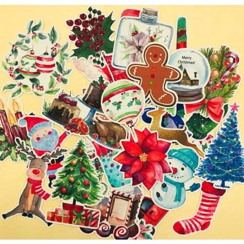 33PCS/pack Christmas Serise DIY Scrapbook Art Hand Account Decoration Stickers
