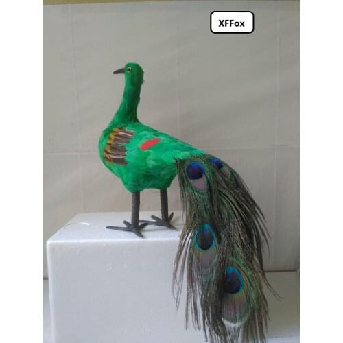 New real life peacock model foam&feather green peacock bird gift about 30x45cm d0051