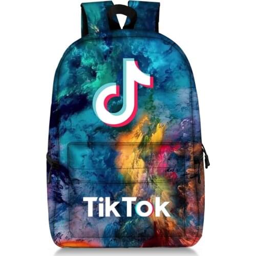 New Tik tok backpack high capacity student schoolbag Korean polyester fashion full printed Backpack