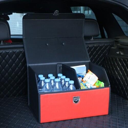 O SHI CAR Organizer Pu Leather Storage Bag Pp Board Collapsible Organizer in the Auto Customized Logo Waterproof Storage Box