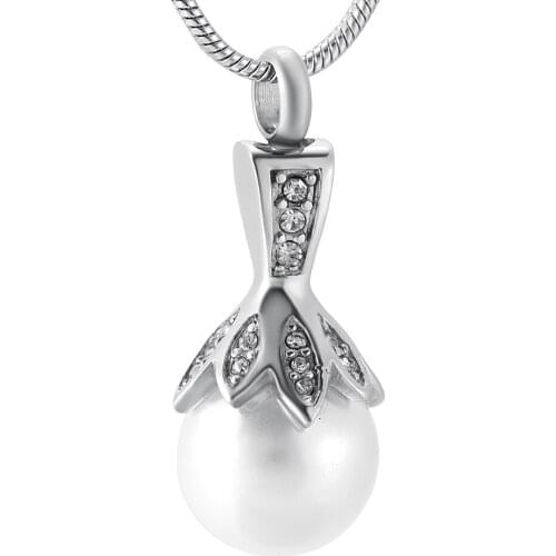 Memorial Jewelry Real Pearl Golden Cremation Necklace Jewelry Ashes Holder fro Women