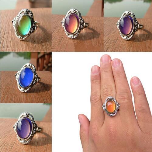 Mothers Day Gift Moon Stone Ring Moood Ring Creative Temperature Chnage Color Rings For Women