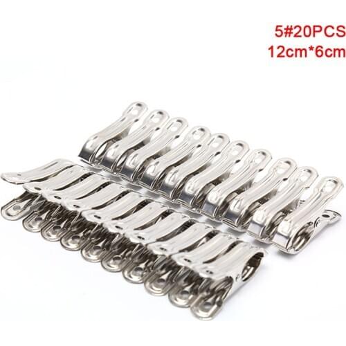 Clothing Pegs Household Clothespin Laundry Clamp Big Clip Strong Anti Wind Stainless Steel Clips Clothes Pins