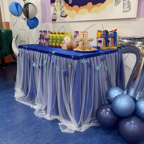 Ice Silk Tulle Tutu Table Skirt For Birthday Wedding Festive Party Decor Table Cloth Tableware
