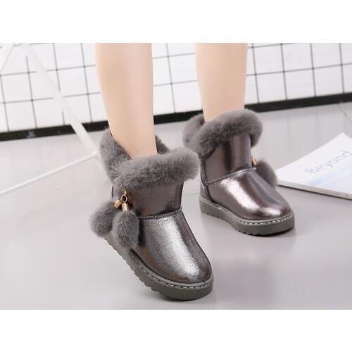 Children Winter Boots For Baby Girls Snow Buckle Boots Kids Shoes Velvet 2019 Boy Shoes Warm Plush School Fashion Shoe