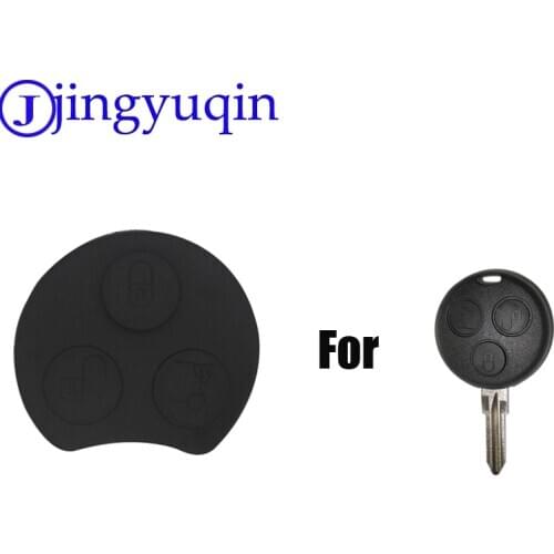 Jingyuqin Replacement Car key Case Rubber Buttons For Benz Smart Car City Roadster Fortwo 3b
