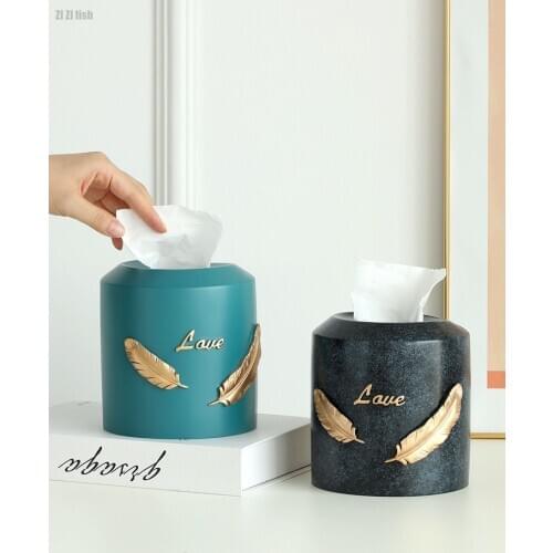 Nordic Light Luxury Roll Paper Box Home Decoration Restaurant Hotel Service Supplies Living Room Household Tissue Box