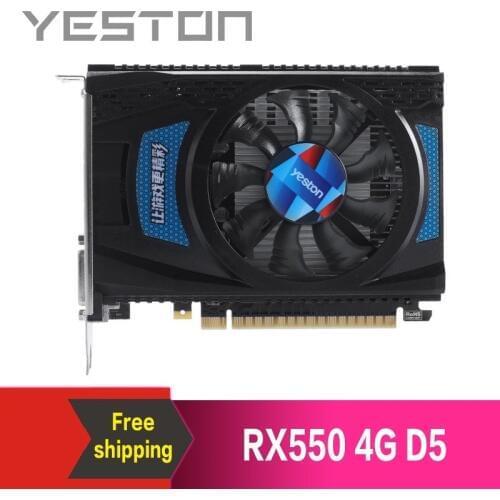 Yeston Radeon RX550 4GB GDDR5 PCI Express 3.0 DirectX12 video gaming graphics card external graphics card for desktop computer