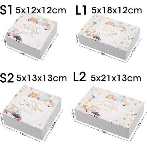 50 pcs Vintage Wedding Gift Box Flower Kraft Paper Cake Box Party Birthday Paper Gift Packaging Maccaron Floral Cupcake Boxes