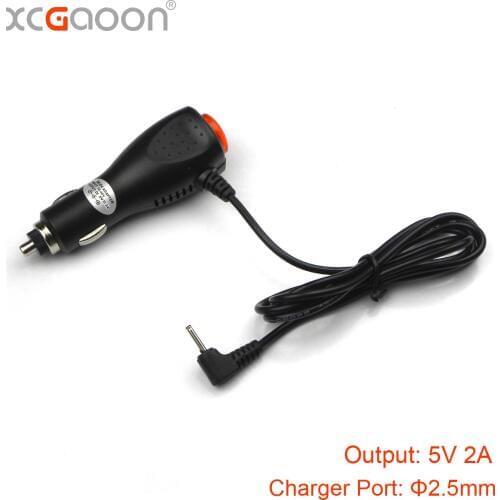 XCGaoon 2.5mm Port 5V 2A Car Charger Adapter for Radar Detector & GPS, Input DC 12V - 24V, Cable Length 1.2meter ( 3.93ft )