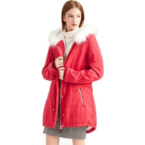 Winter Down Cotton Coat Women 2021 Fashion Mid-length Drawstring Slim Hooded Warm Plus Size Loose Fleece Jacket Female JD1326