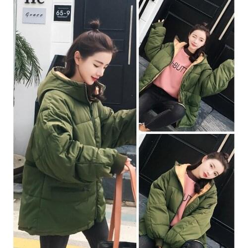 Winter jacket women 2019 Fashion Hooded Cotton Jacket loose Warm Cotton Parka coat female Casual plus size winter coat womens