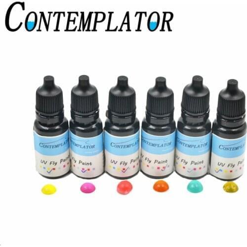 10ml/pack 2bottles UV Fly Paint 6colors Fly Tying UV Glue For Building Flies Heads Bodies Wings Clear Colorful UV Resin Glue