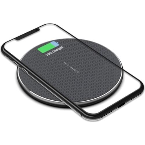 10W Fast Wireless Charger for iPhone 11 Xs Max X XR 8 Samsung Note 9 S10+ Alloy Slim Cell Phone Charger Induction Charger Pad