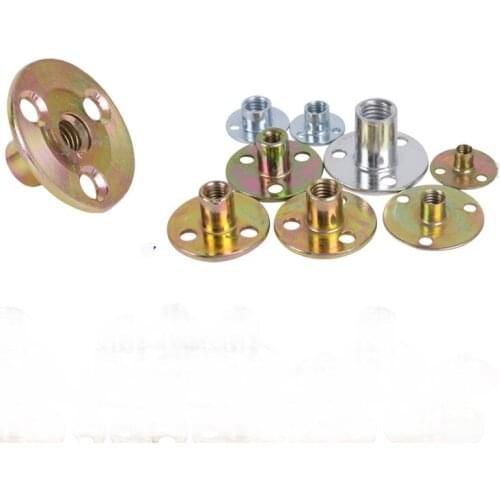 2pcs Iron nut furniture splint pair lock sofa foot three hole 2.5mm thickness m6m8m10m12