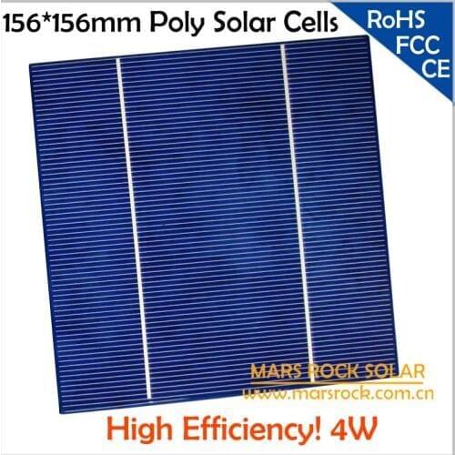 20pcs/Lot Excellent 4W 156mm Polycrystalline Solar Cell,17% High Efficiency, Buy PV Cells Get Free PV Ribbon for DIY Solar Panel