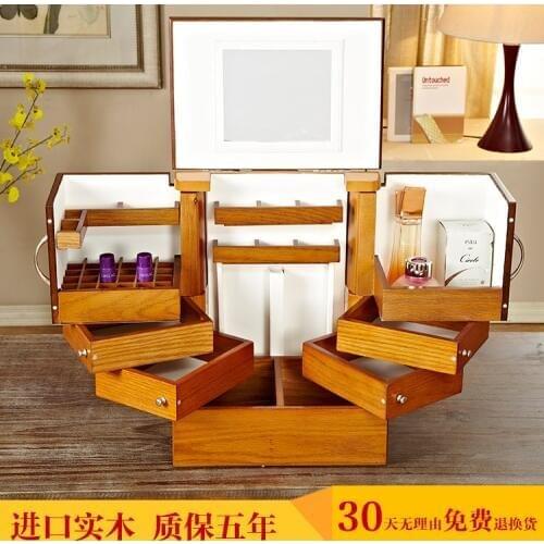2016 Top Fashion New Arrival New Classical/post-modern Organizer Organizador Wood Cosmetics Box, Jewelry Storage Layer, Box