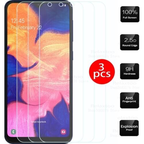3pcs Protective Glass For Samsung A10s case on For Samsung Galaxy A10 A105F Tempered Glass A10 S sm-A107F Protection cover A 10s