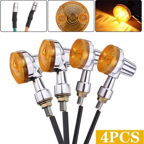 4pcs 12V Engineering Plastic Motorcycle Motorbike Turn Signal Indicator Light Amber Lamp Accessories Parts