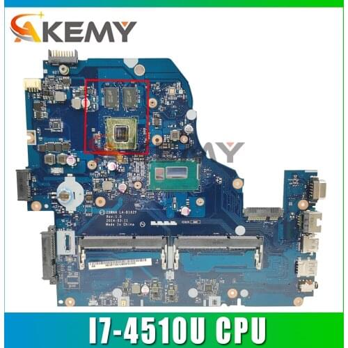 Akemy Laptop motherboard For ACER Aspire E1-572 I7-4510U Mainboard LA-B162P SR1EB N15S-GT-S-A2 DDR3
