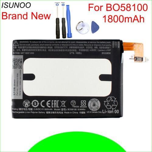 ISUNOO 1800mAh BO58100 Phone Battery for HTC One Mini M4 M 4 601S 601E 601N 603E Battery With Repair Tools