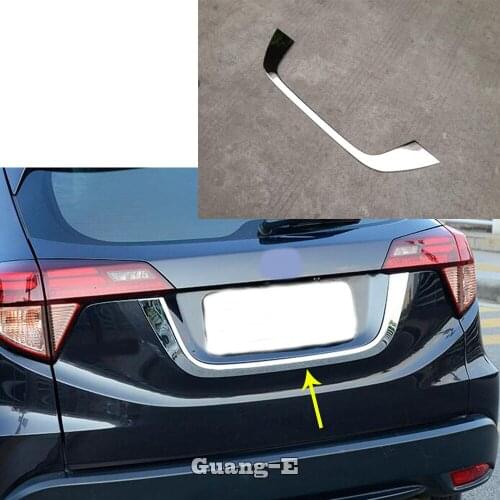 Car ABS Chrome Rear Door License Tailgate Bumper Frame Plate Trim Lamp Trunk Moulding For Honda HRV HR-V Vezel 2019 2020 2021