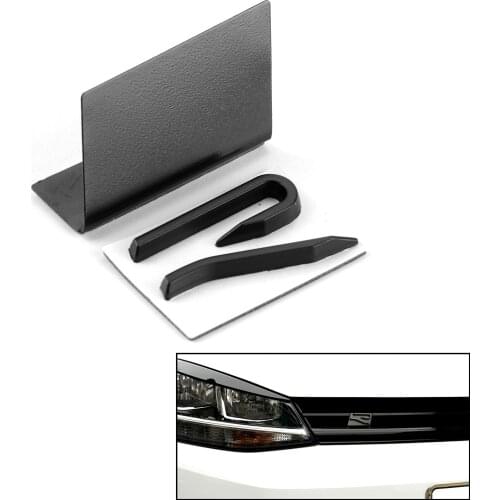 Black 3D Metal Front Grill Emblem R Logo Badge Car Sticker Decal Decoration for VW Volkswagen Golf MK8 8